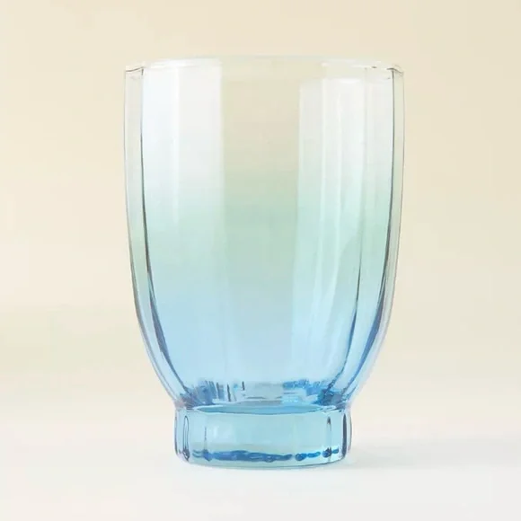 Anthropologie Olsen Juice Glasses Set of 4 Mixed Colors Blue Green Pink Violet - Picture 2 of 5